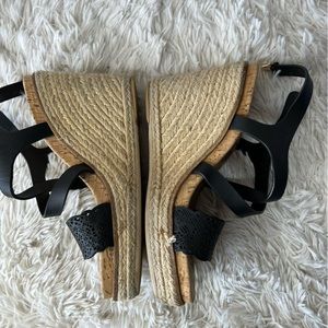 Salvatore Ferragamo Black Gioela Espadrille Wedge Sandal